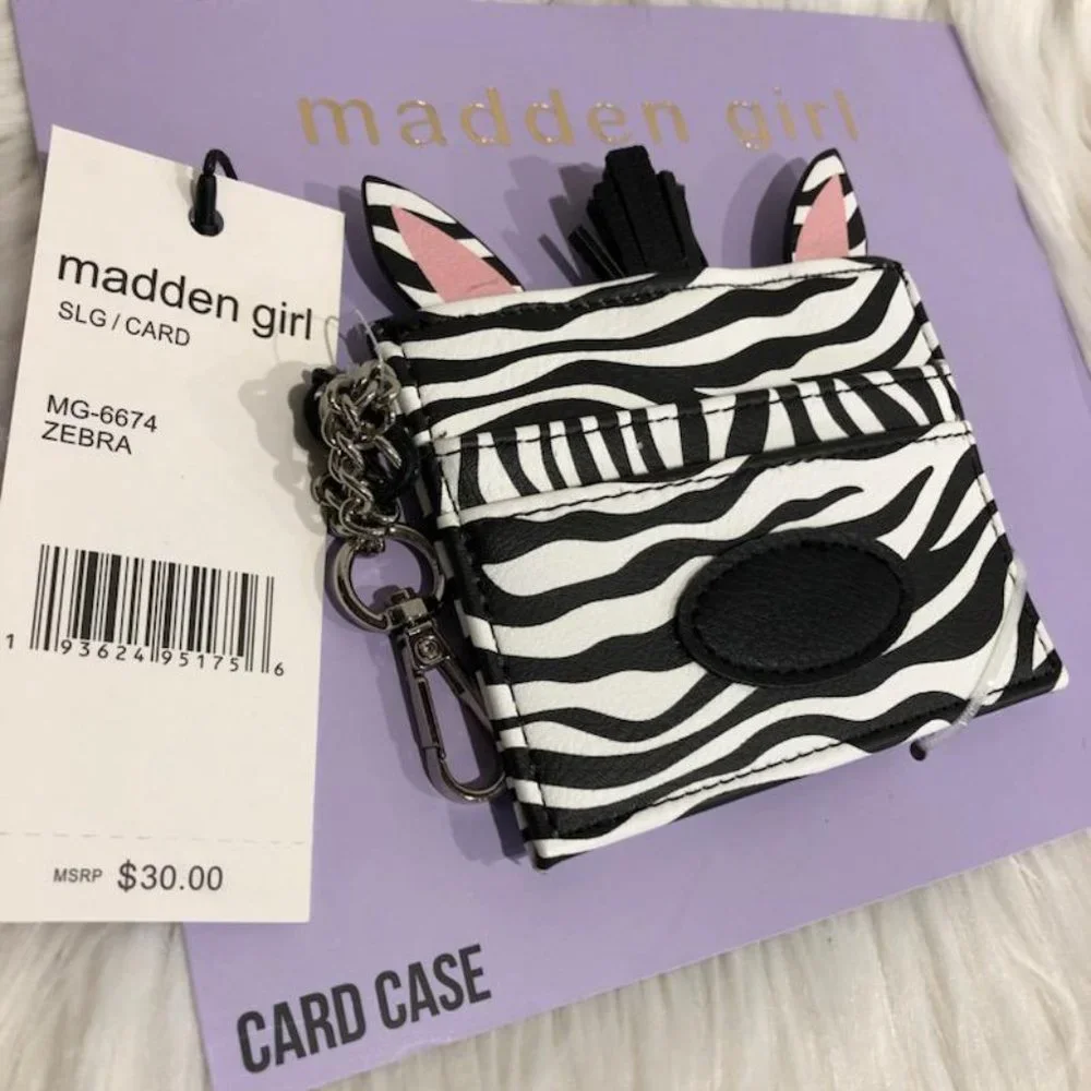 Madden Girl Zebra Card Case